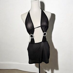 Coquette goth glam dark fairy  lingerie slip